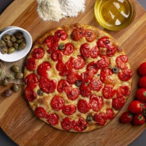 Focaccia pomodoro e olive, 7/800g