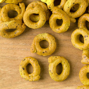 Taralli alla curcuma, semi di chia e semi di lino, 240g